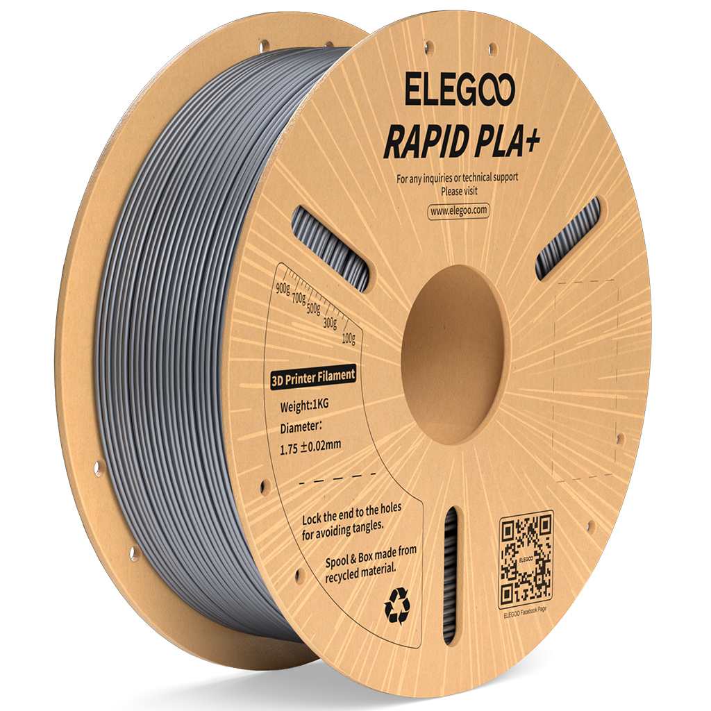 Филамент Elegoo PLA+ Rapid, 1.75 мм, 1 кг, серебристый