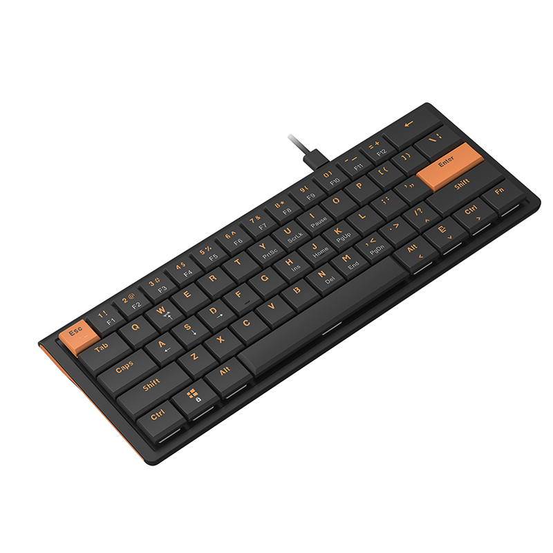 Проводная игровая клавиатура AJAZZ NKL61 Low Profile Switch (черный/оранжевый)