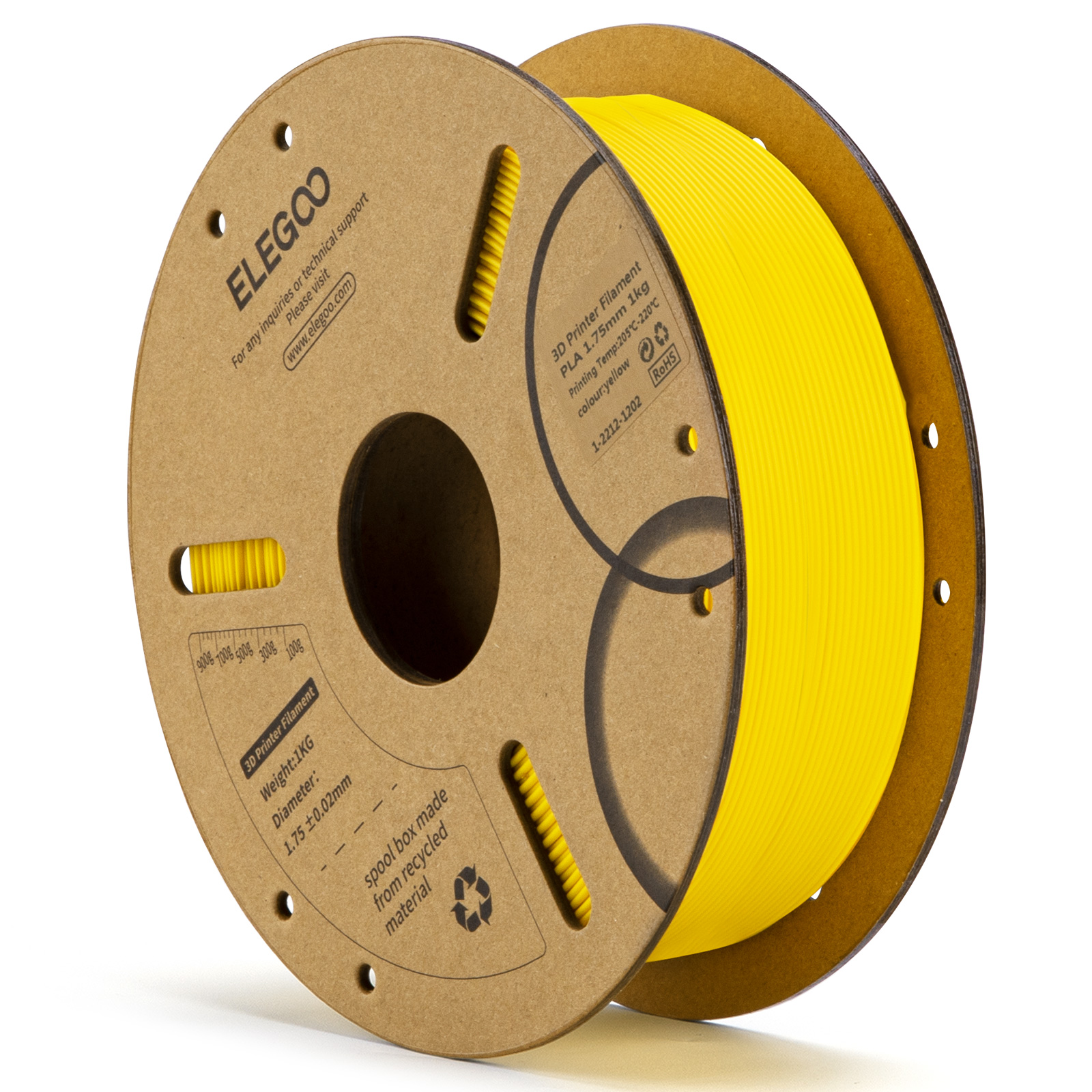 Филамент Elegoo PLA Cardboard Spool (желтый) 1000g