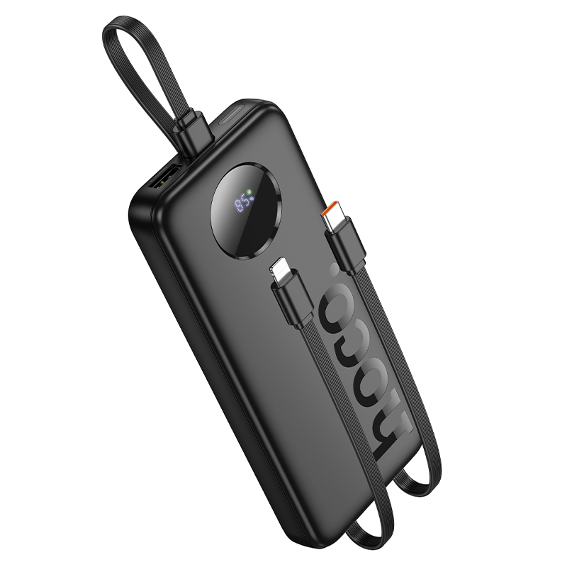 Внешний аккумулятор Hoco J132 Sabio 22.5W+PD20W с 3 кабелями (10000mAh, черный)