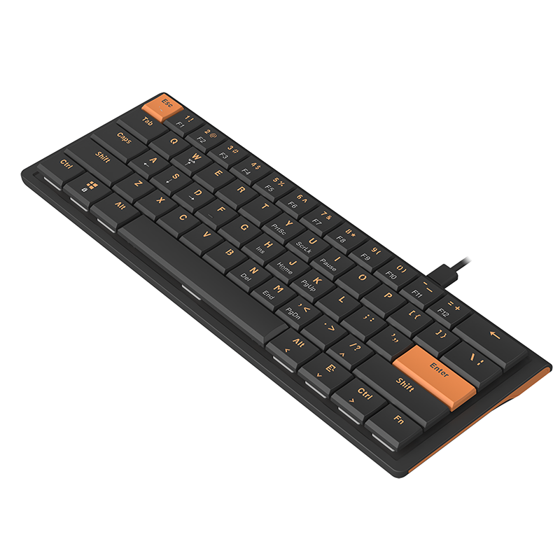 Проводная игровая клавиатура AJAZZ NKL61 Low Profile Switch (черный/оранжевый)