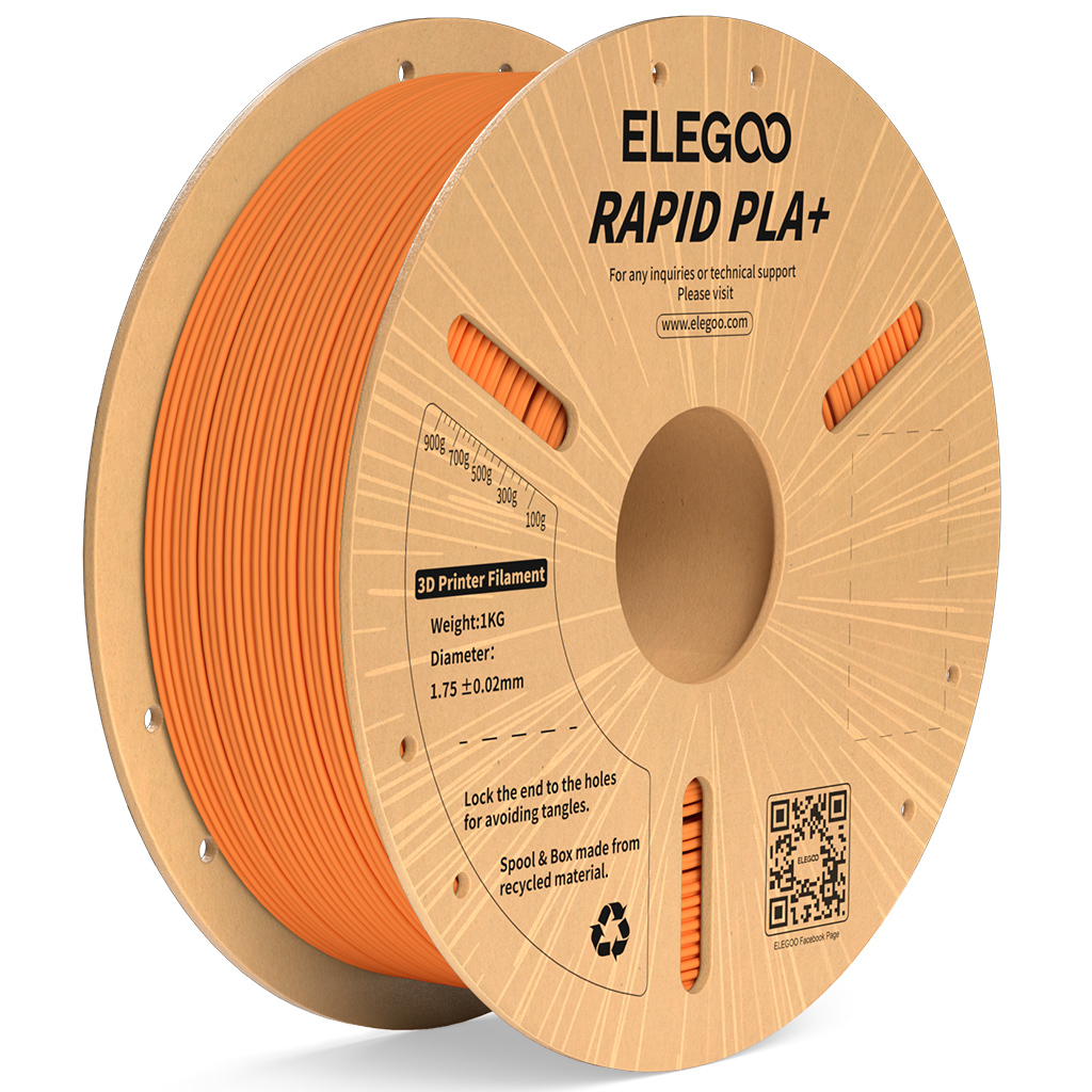 Филамент Elegoo PLA+ Rapid, 1.75 мм, 1 кг, оранжевый
