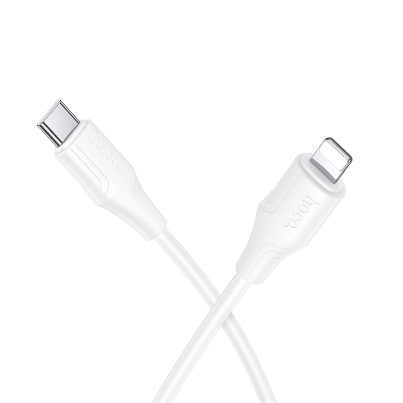 Кабель для зарядки и передачи данных Hoco X124 Bien PD27W, силиконовый (Lightning, белый)