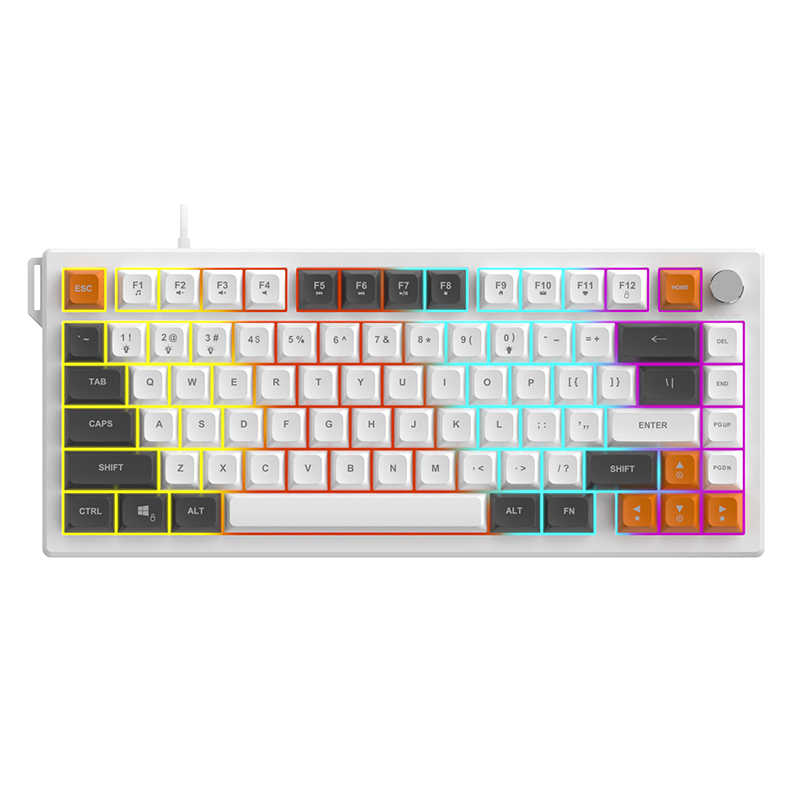 Проводная клавиатура AJAZZ AF82 (серый/белый/оранжевый)