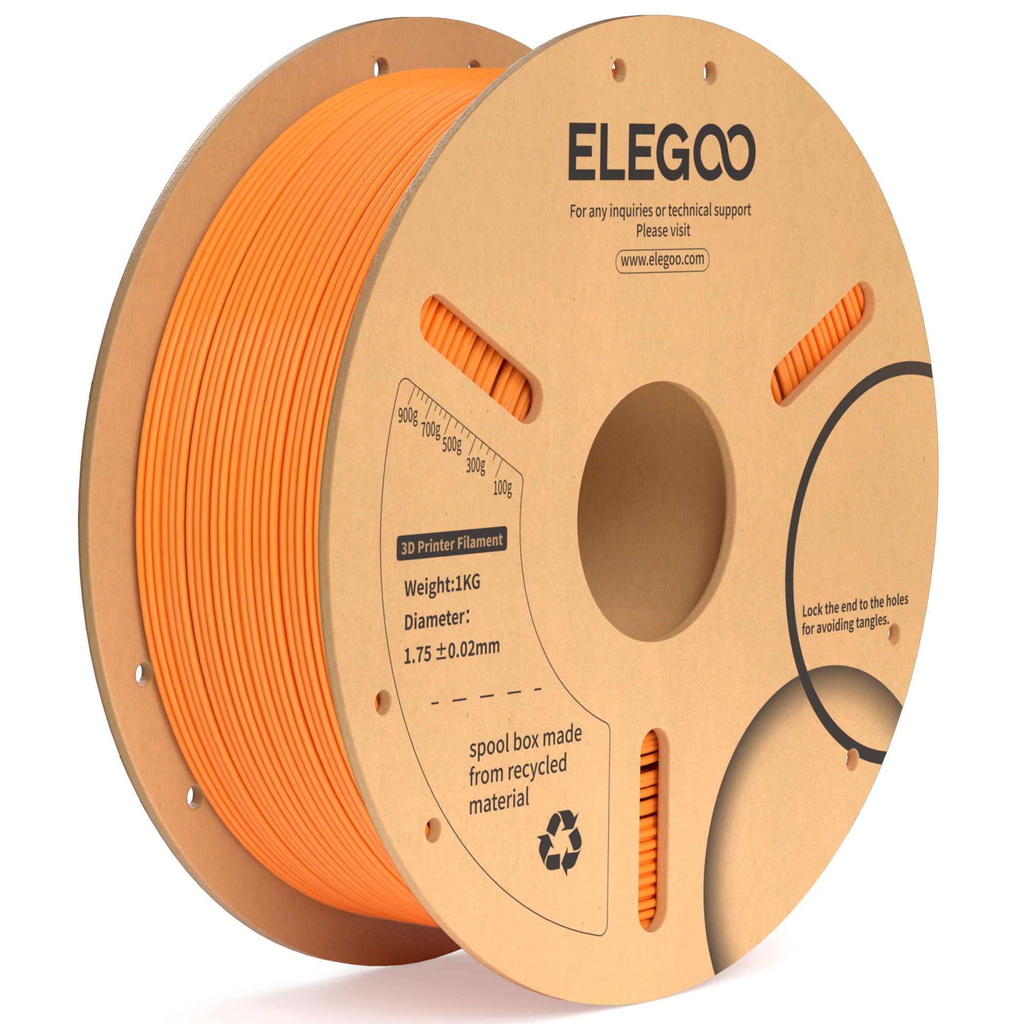 Филамент Elegoo PLA+, 1.75 мм, 1 кг, оранжевый